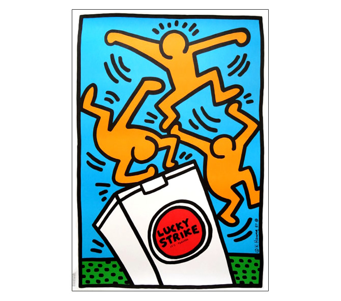 キース へリング Keith Haringg ラッキーストライクのポスター 作品を販売 ー Noiseking ノイズキング