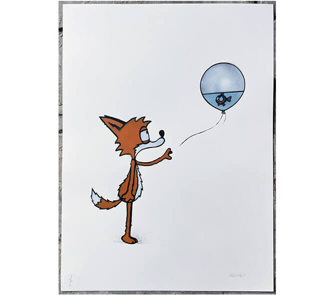 Fox with Balloon