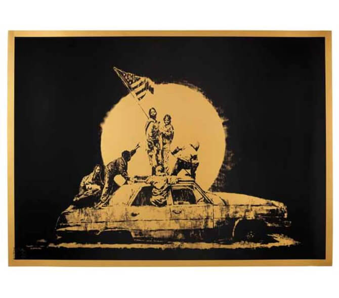 Banksy（バンクシー）Flag -Gold -サイン入り ポスターを販売 ー