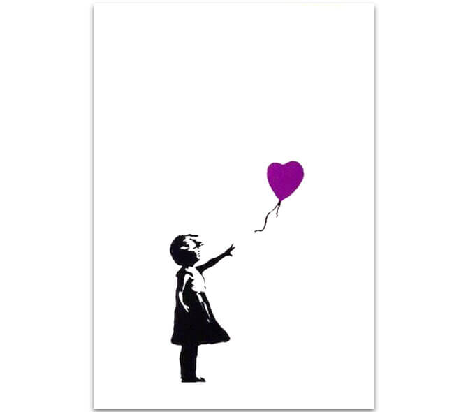 Girl with Balloon  (Purple) - WCP Reproduction