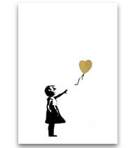 Girl with Balloon  (Gold) - WCP Reproduction