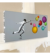 Fencer vs Bubbles Original Canvas