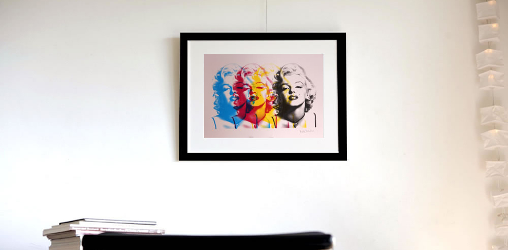 ☆Brookpace ブルックペース ファインアート マリリン・モンロー Marilyn Monroe Black and White Framed Wall Art (16 x 16