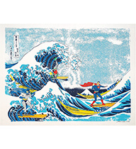 Amazon.co.jp: 花の絵 風景画 桜 富士山 アクリル画 原画 桜吹雪