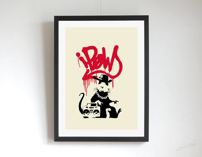 Banksy（バンクシー）-Gangsta Rat サイン入り,COA付き作品を通販で